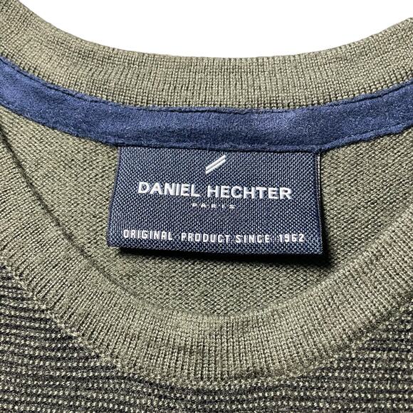 Daniel Hechter Merino Wool Crewneck Sweater Textured Knit Gradient Green Small - Picture 3 of 11